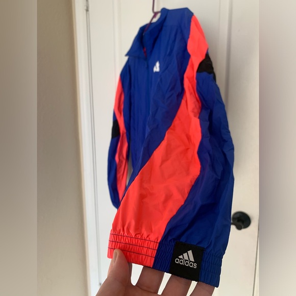 Adidas Woven Tape Jacket Water Resistant Wind Breaker - Men’s Small - Royal Blue - Picture 6 of 16